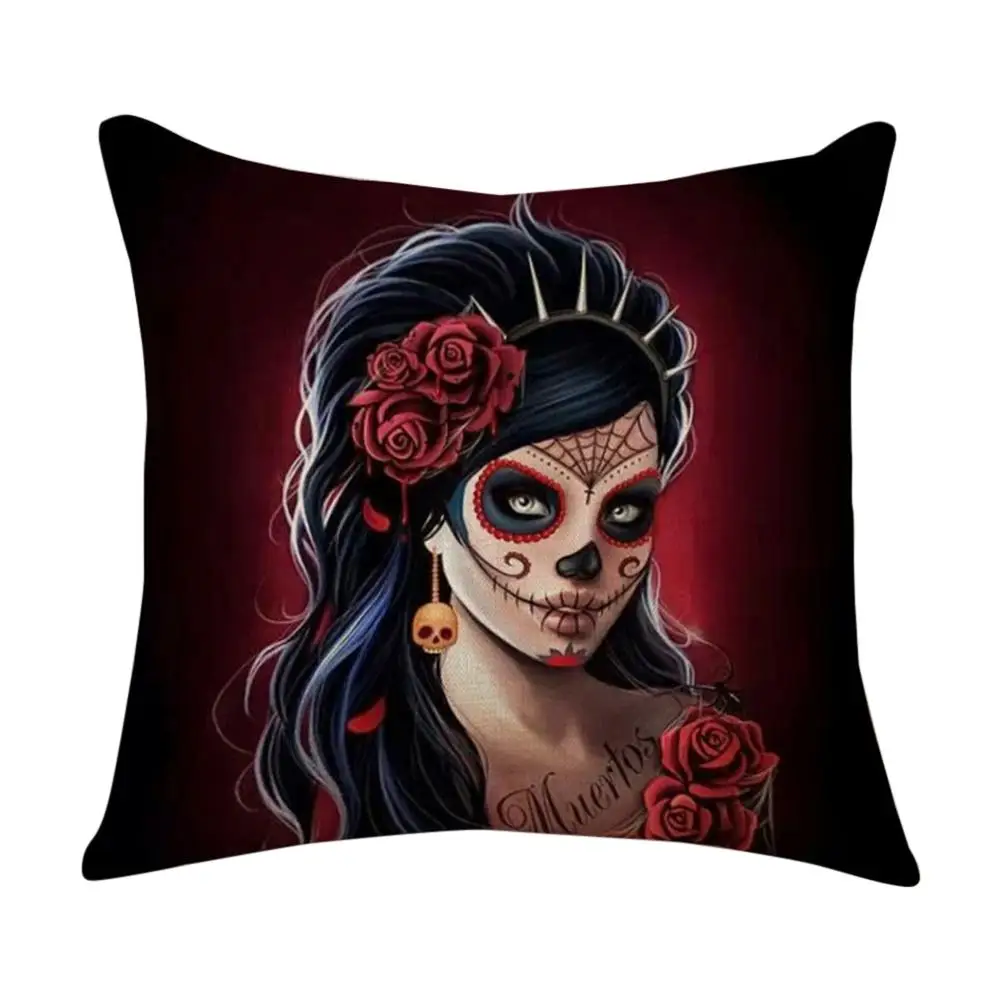 Хэллоуин ужас наволочка красота скелет серии лен чехол для автомобиля