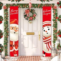 santa claus banner merry christmas decor for home christmas door decor outdoor xmas ornament navidad 2021 happy new year 2022