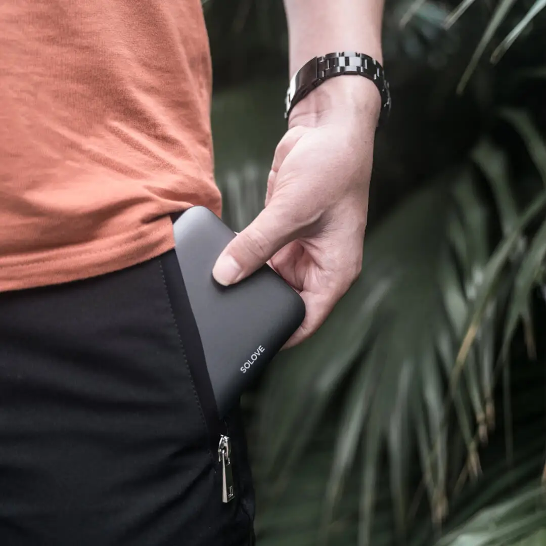 Xiaomi SOLOVE 10000mAh power bank портативный 2.1A Быстрая зарядка с зарядной линией внешний