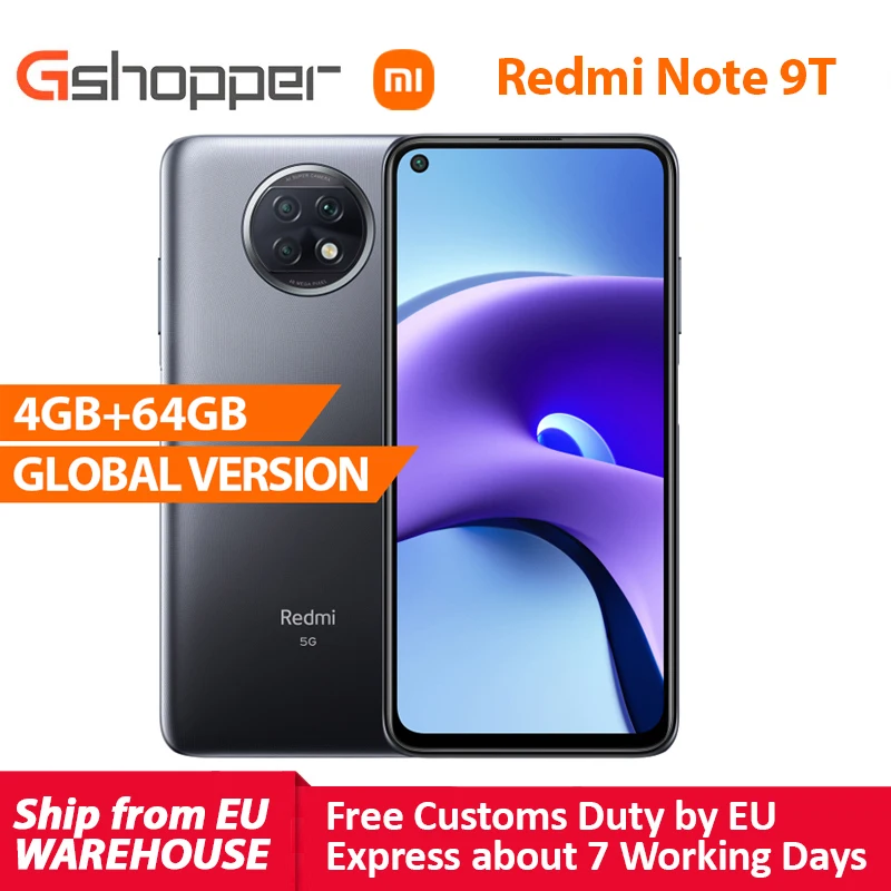 Смартфон Xiaomi Redmi Note 9T с глобальной прошивкой 4 ГБ 64 | Мобильные телефоны и
