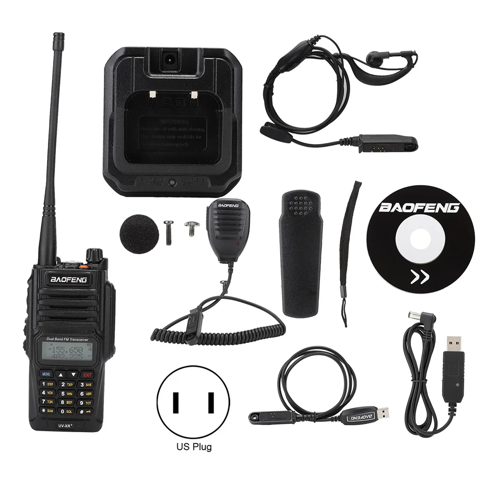 

For UV-XR PLUS Walkie Talkie + Hand Mic + Earphone + Write Frequency Line + USB Line 100-240V