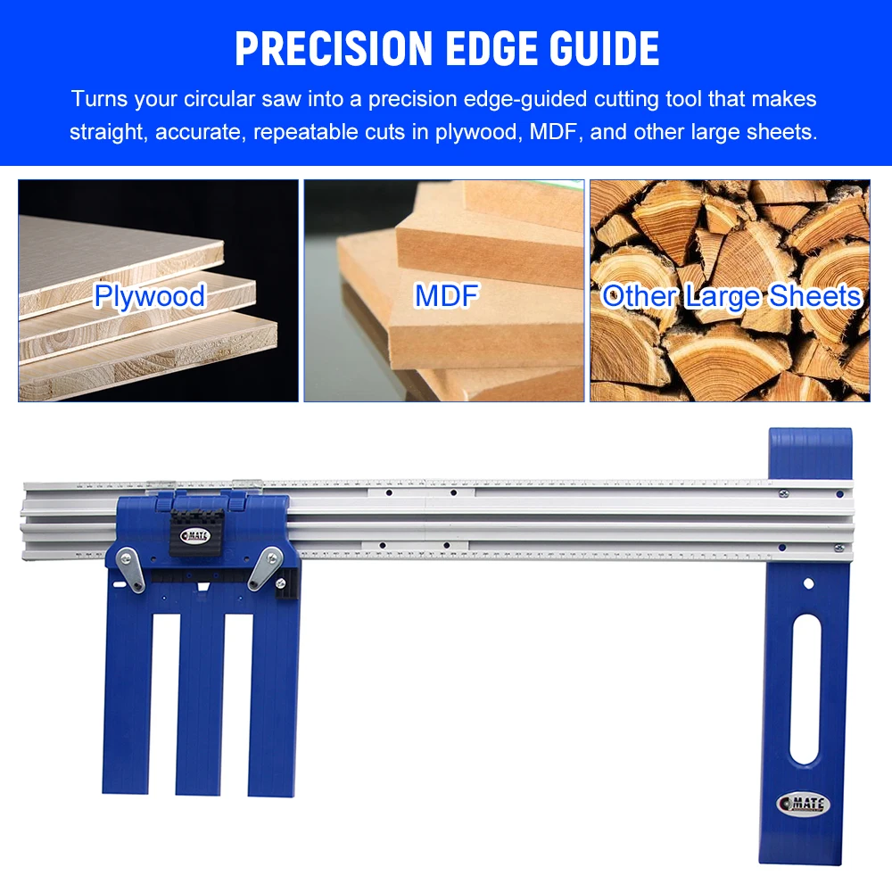 

Rip-Cut Circular Saw Guide Precision Edge Guide Power Saw Rip Fence for Circular Saw Cordless
