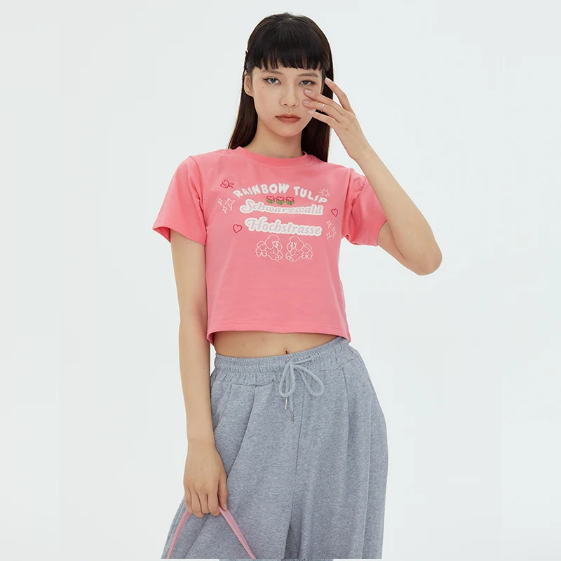 

Кроп-Топ женский облегающий с принтом и принтом