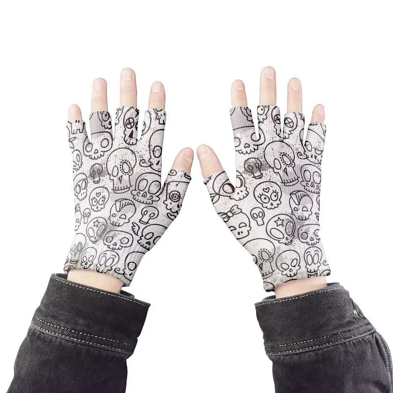 1 пара перчатки-скелетоны перчатки в стиле Хэллоуина вязаные унисекс летние