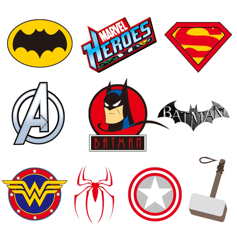 10 шт. оптовая продажа микс Marvel Hero Знак Патчи термопереводная наклейка супер