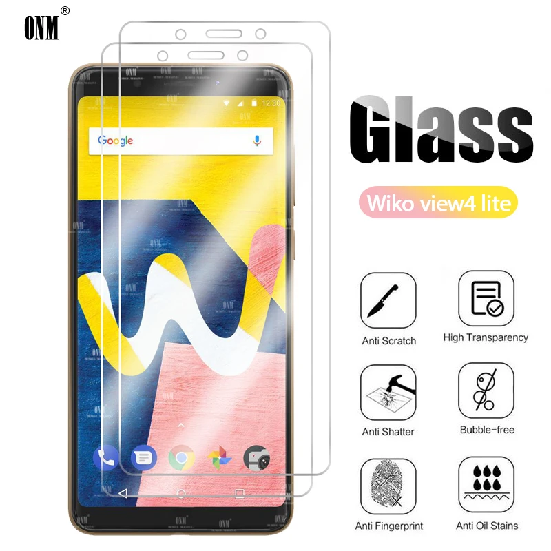 2 шт закаленное стекло для Wiko view 4 lite Защита экрана view4 Защитная стеклянная