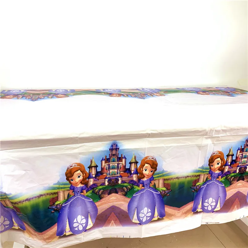1Pcs Cartoon Disney Princess Sofia Theme Tablecloth Party Supplies Disposable Tablecloth Kid Birthday Party Decoration 1.08x1.8M