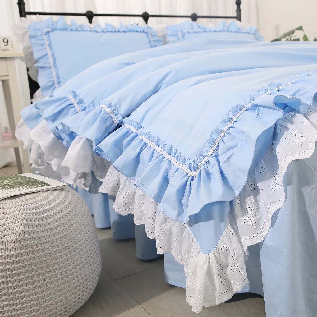 Восхитительный роскошный комплект постельного белья синий Королевский размер