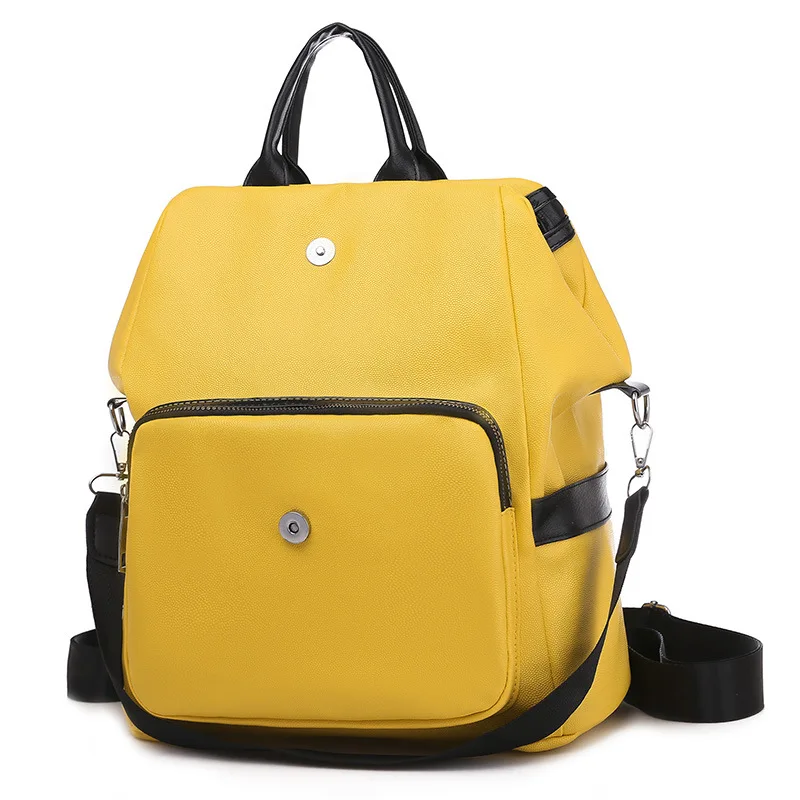 Вместительный дорожный рюкзак желтые школьные ранцы из полиуретана