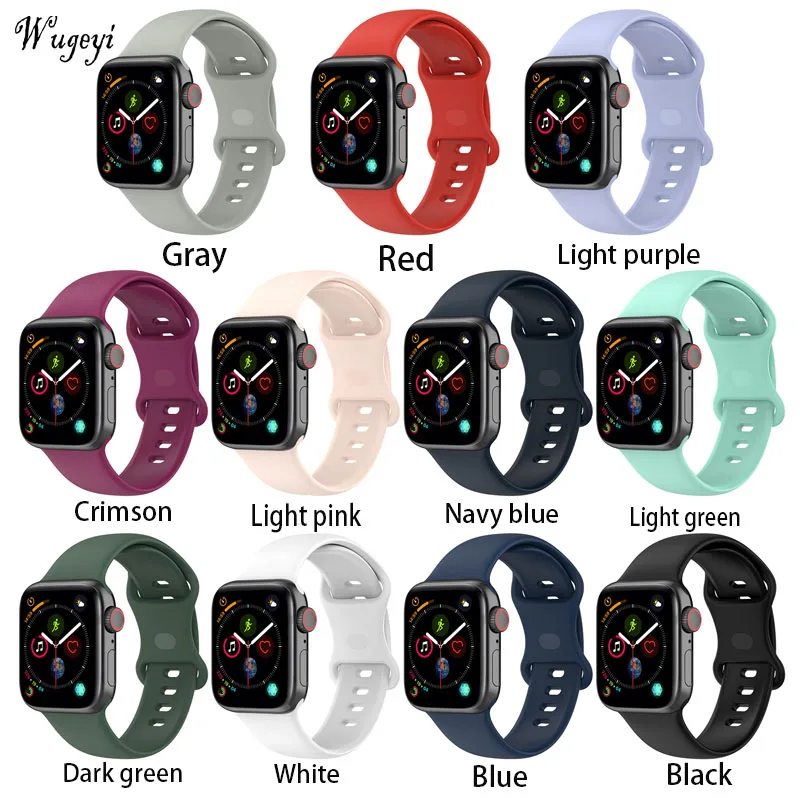 

For Apple Watch 1 2 3 4 5 6 Series Watch Strap TPU Snap Rubber Strap iwatch SE Sports Replacement Watch Band