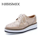 Туфли HIBISMIX женские демисезонные на плоской платформе, из натуральной кожи