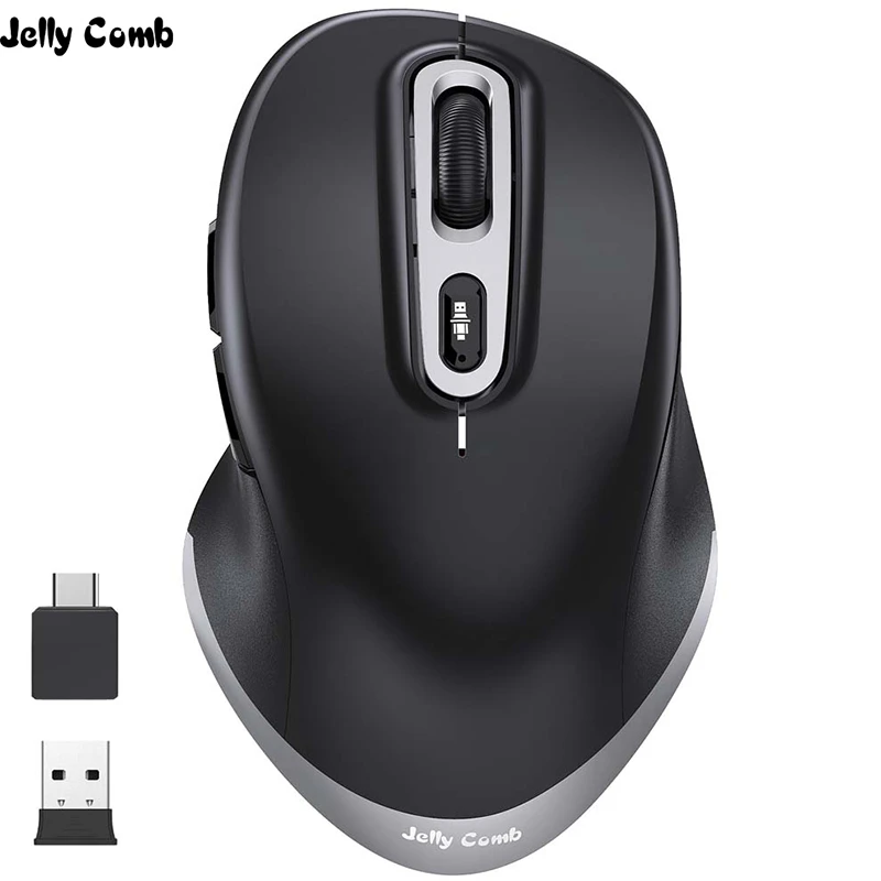 

Jelly Comb Type C Wireless Mouse for MacBook Laptop Computer Mouse USB 2.4GHz Ergonomic Mice Adjustable 2400DPI Gaming Mouse