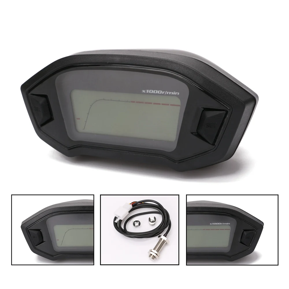 

Universal Motorcycle LCD Digital Speedometer Odometer Backlight Motorcycle for 2,4 Cylinders 1300r/min