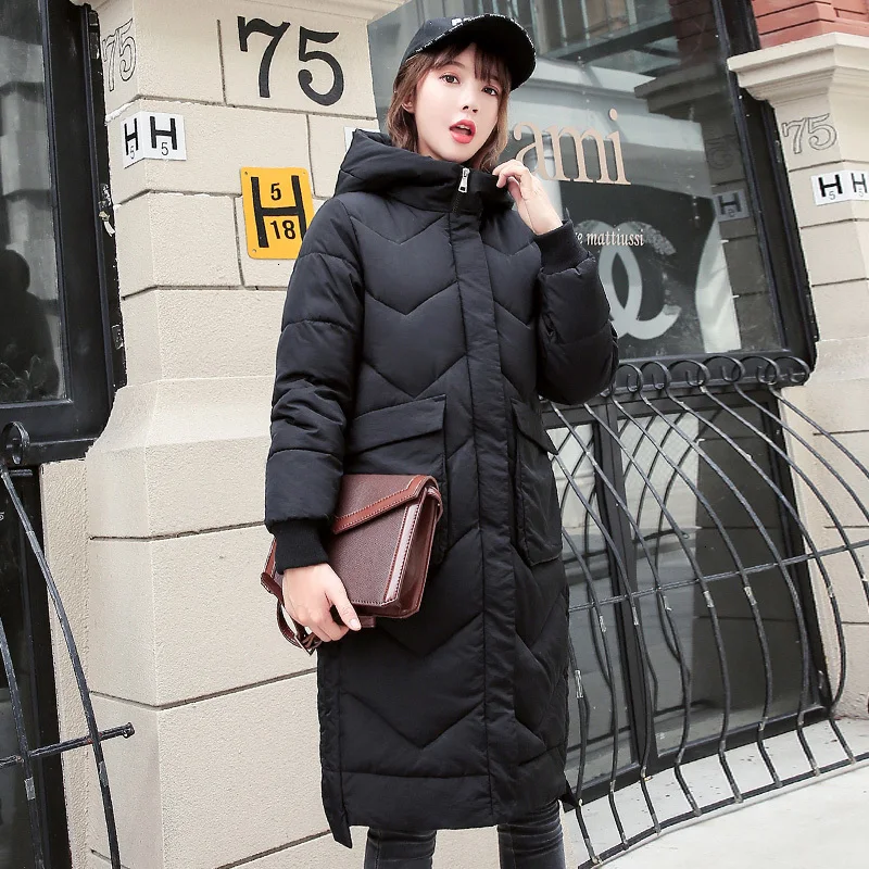 Зимнее Свободное пальто из хлопка больших размеров шикарная пуховая одежда с