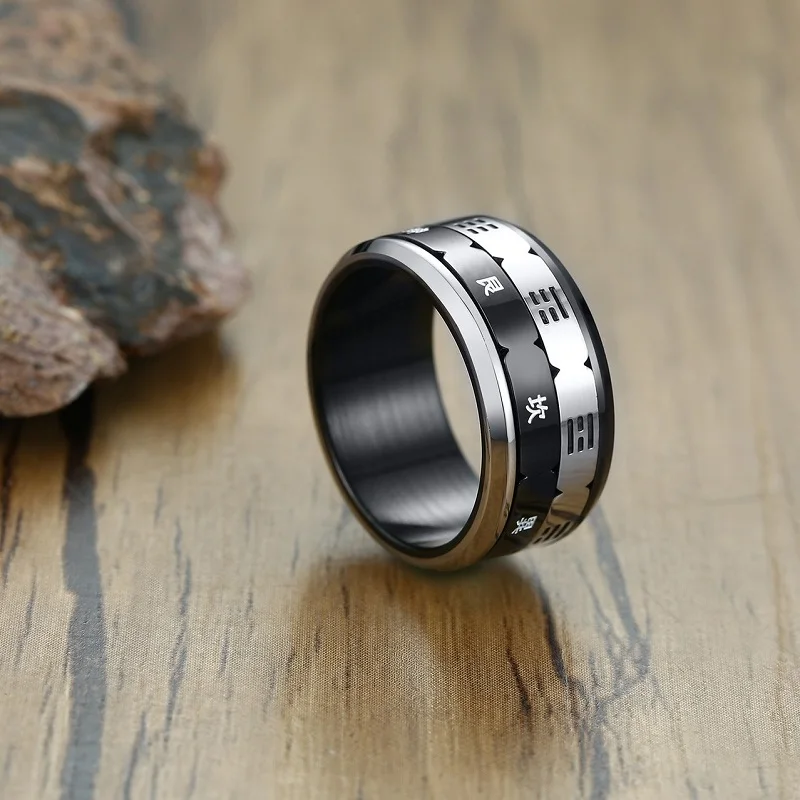 Модное мужское кольцо черного цвета дружбы индивидуальная из нержавеющей стали