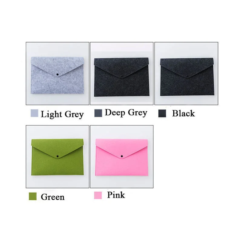 

1PC A4 High-Grade Felt Folder Veiled Button Design Large Capacity Envelope Document Bag Office File Organizer Bag 24*34cm