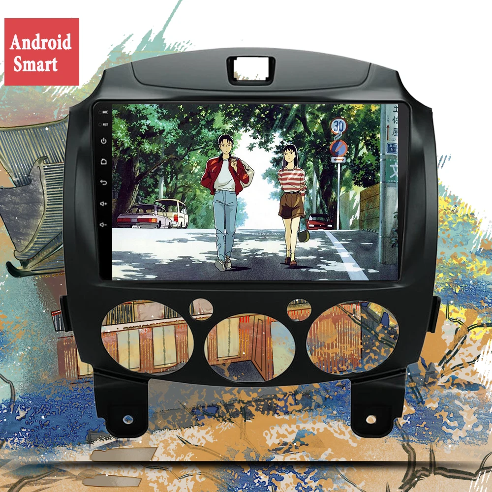 9-дюймовый Android 13.0 2 Din DVD автомобильный мультимедийный видеоплеер MP5 для Mazda 2007-2014