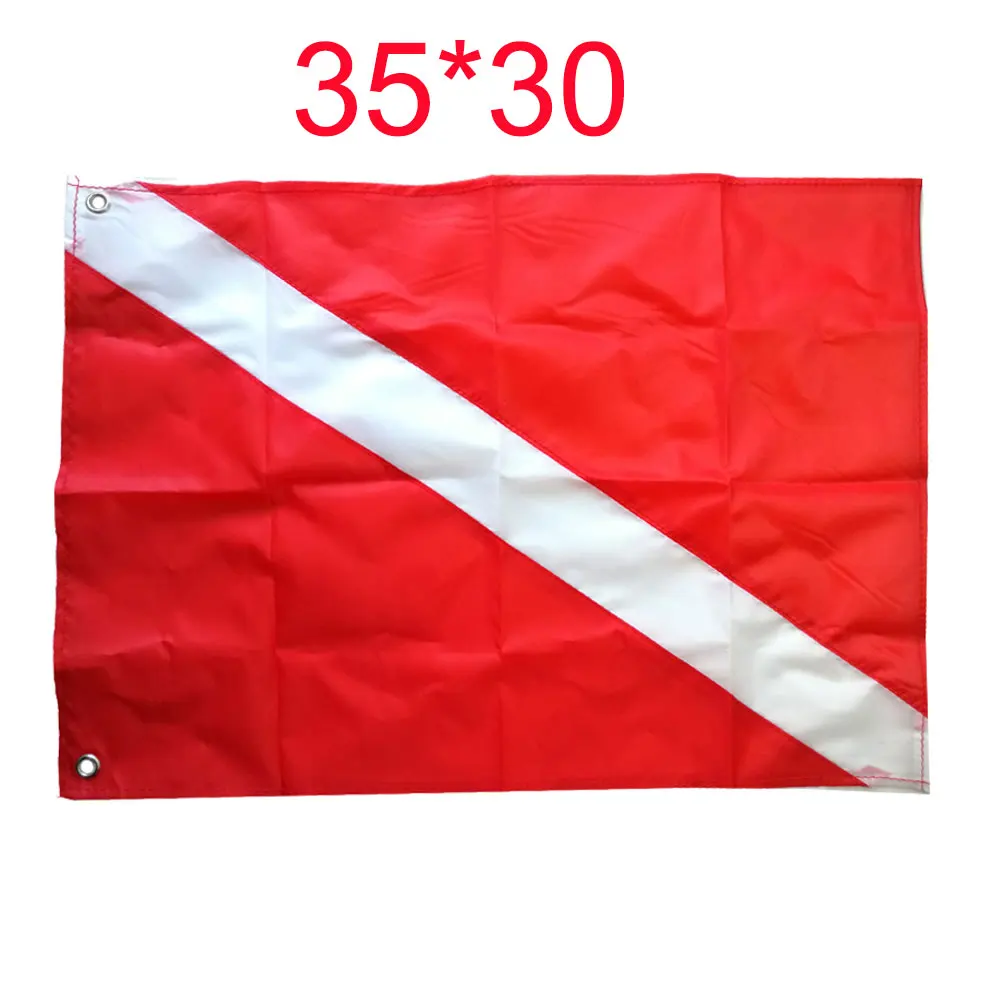 35x30cm Red Большой Dive флаг лодки международный знак Универсальный Дайвинг лодка плавающий флаг с металлическими Люверсами клубный логотип индивидуальный флаг - Цвет: 35x30cm Red