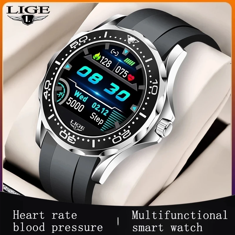 

LIGE New Luxury Smart Watch Men Multifunctional Sports Heart Rate Waterproof Fitness Tracking Smart Watches For Xiaomi Huawei