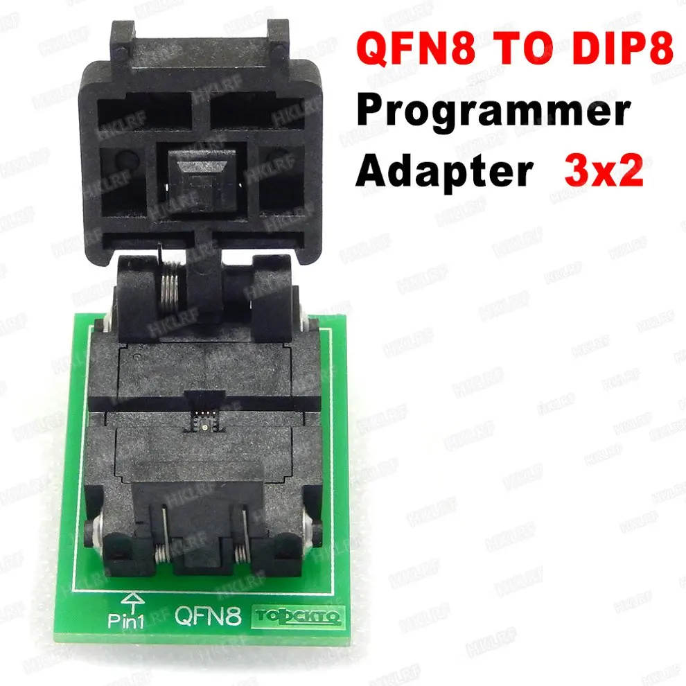 QFN8 для DIP8 программист адаптер WSON8 DFN8 MLF8 для DIP8 гнездо для 25xxx 6x5 3x2 8x6 мм шаг = 1,27 мм - Цвет: QFN8 Adapter 3x2 mm