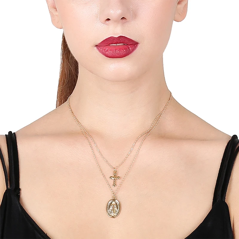 Женское Ожерелье с крестом Иисуса классическое очаровательное золотое ожерелье