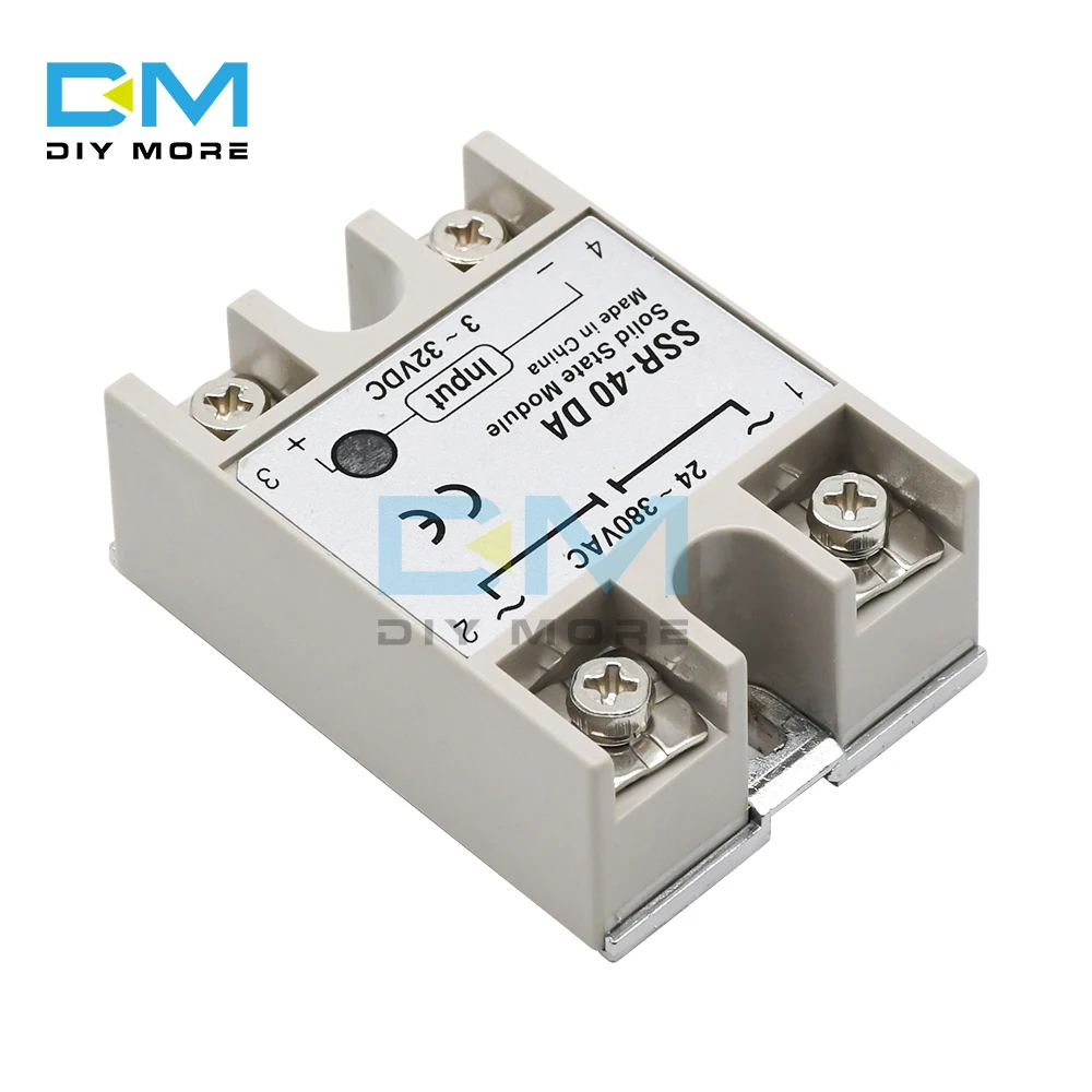 

Релейный модуль твердотельного реле 24 В-380 В 40 А 250 В, 3-32 В постоянного тока в переменный ток SSR 40DA
