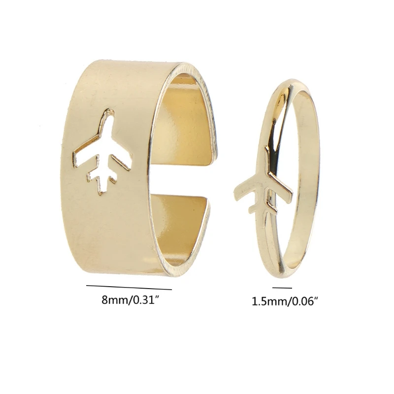 

Trendy Gold Rings For Women Men Lover Couple Rings Set Friendship Engagement Wedding Open Rings Jewelry