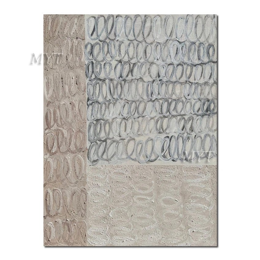 

New Coming Living Room Picture Handmade Abstract Grey High Quality Circle Home Decor Canvas Art Picture Wallboard