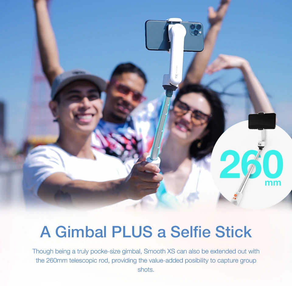 Селфи-палка ZHIYUN SMOOTH XS Ручной Стабилизатор для смартфонов iPhone Huawei Xiaomi Samsung |