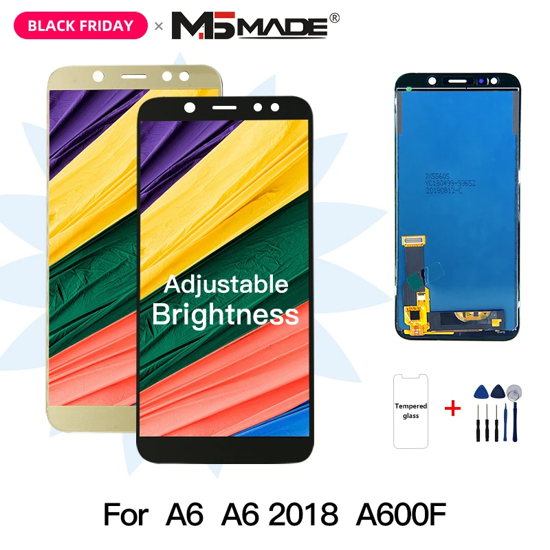 A6 lcd 5,6 ''регулировка яркости для samsung Galaxy A6 A600F A600FN A600 ЖК-дисплей сенсорный экран дигитайзер A600F экран