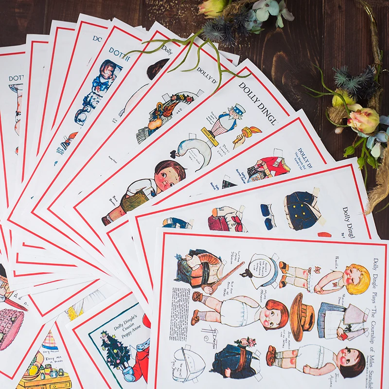 4 шт./упак. ручной рисования куклы дрессап милые девушки стикеры DIY крафт