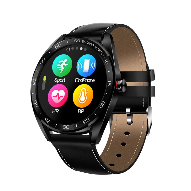 K7 leather black K7 Смарт часы Полный сенсорный экран Bluetooth Вызов пульсометр Шагомер Smartwatch для мужчин подключение Android IOS pk k88hplus - Цвет: K7 leather black