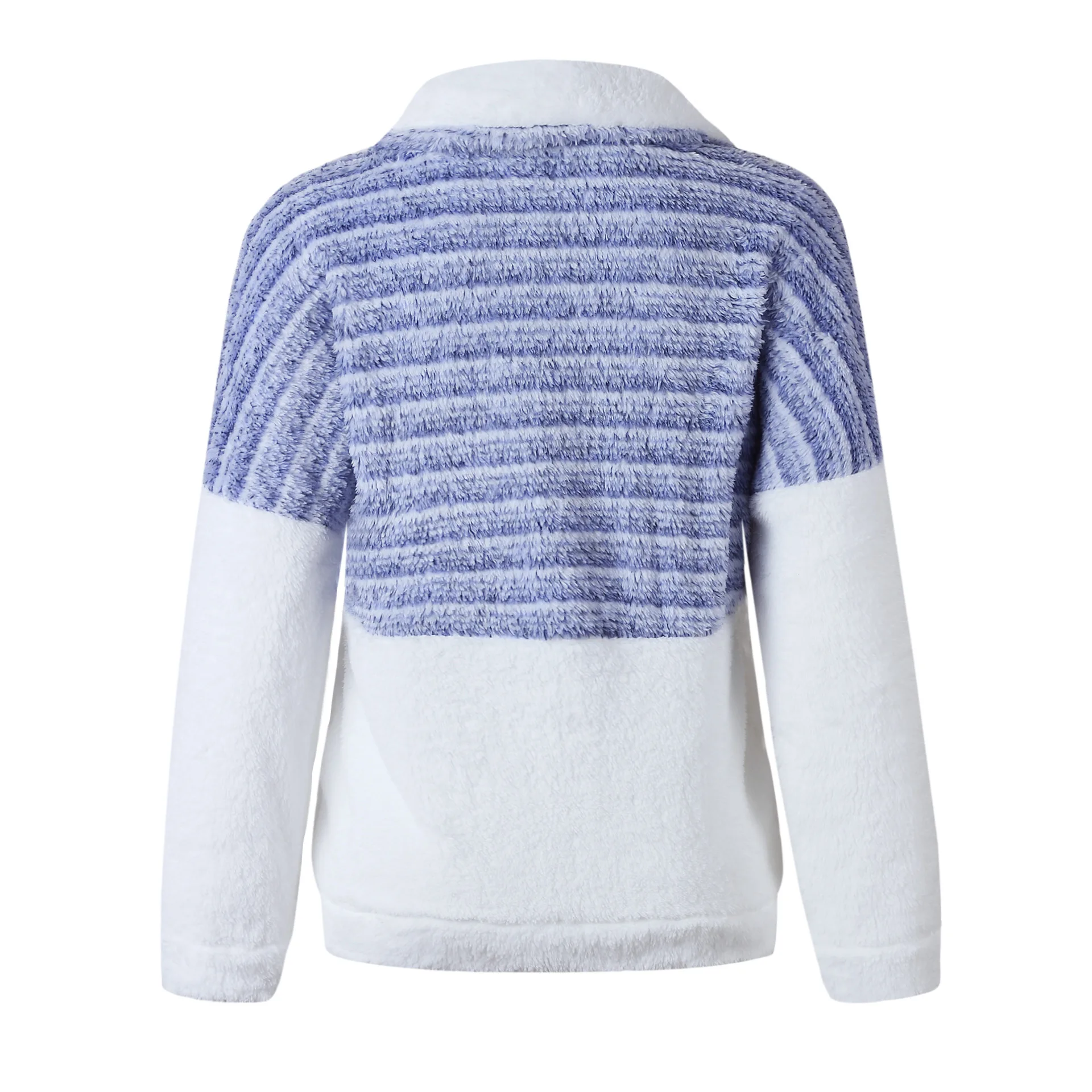

GOPLUS Fashion Winter Woman Warm Sweatshirt Jacket Plush New V-neck Zipper Long-sleeved Color Blocking Plus Size Hoodies