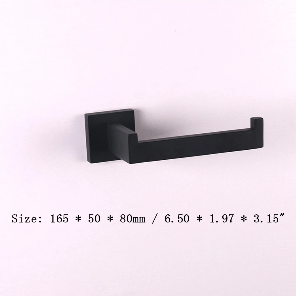 

new Wall Hook Toilet Paper Roll Holder Matte Black 304 Stainless Steel Bathroom