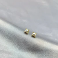 cute romantic earrings pearl 925 silver needle plated 14k gold korean style stud earrings for women girl trend jewellry new 2021
