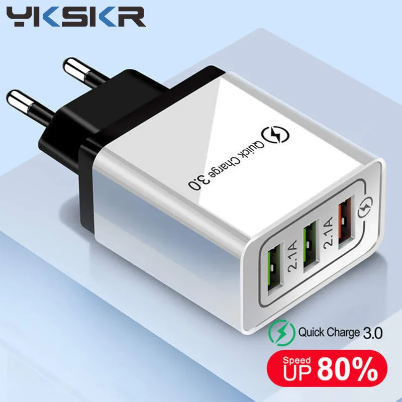 

18 W USB Quick charge 3.0 5V 3A For Iphone 7 8 EU US Plug Mobile Phone Fast charger charging For Samsug s8 s9 Huawei Xiaomi