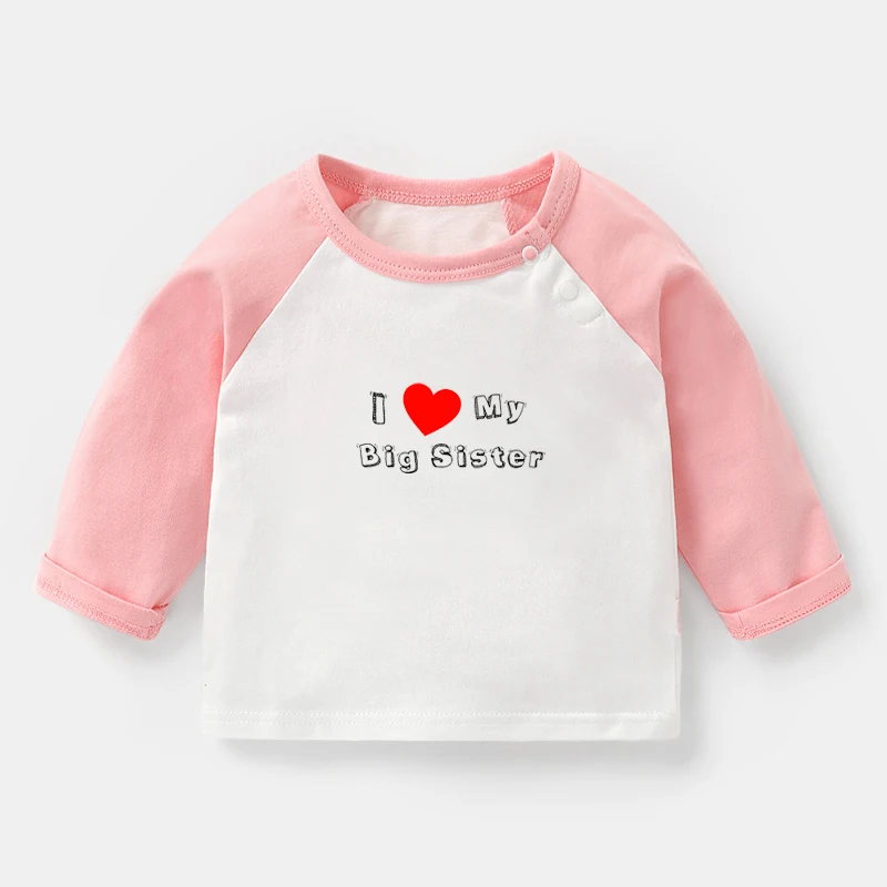Футболка детская хлопковая с длинным рукавом и принтом I love my big brother sister | Детская