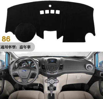 

Коврик для приборной панели ford fiesta 2009-2016, защитный коврик, затеняющая Подушка, коврик для фотофобизма, аксессуары для стайлинга автомобиля