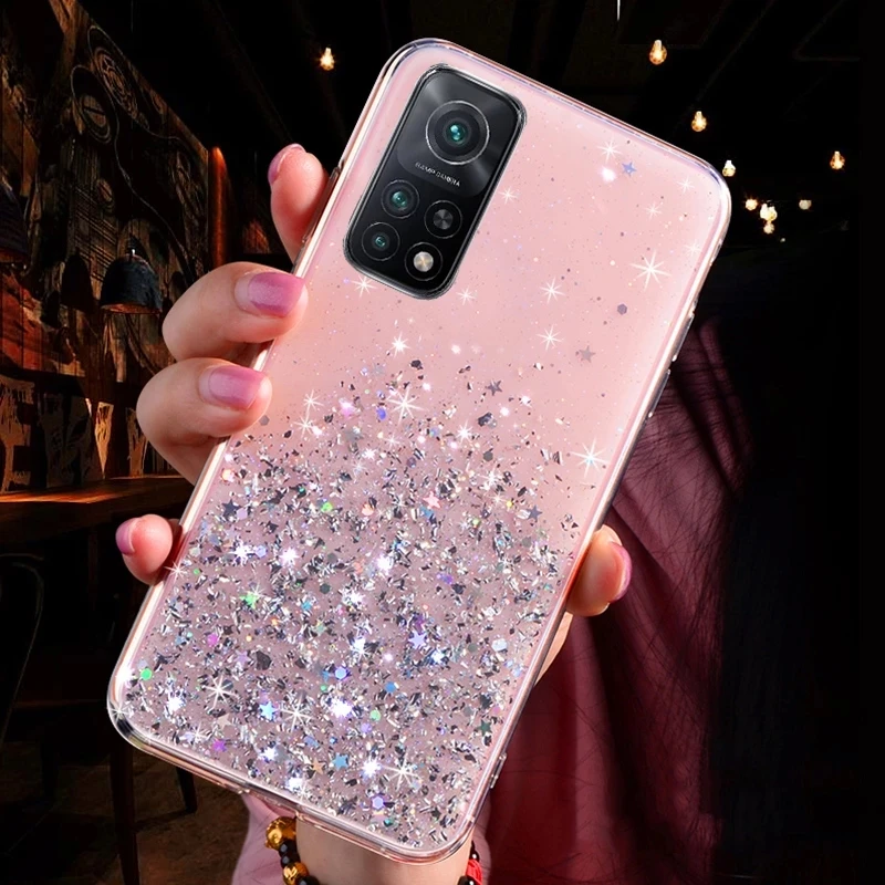 

Bling Star Glitter Clear Case Redmi 9 9A 9C 8 8A 7A Note 9S 8T 9 Pro Max Soft Cover for Xiaomi Mi A3 9 Lite SE 9T POCO X3 NFC