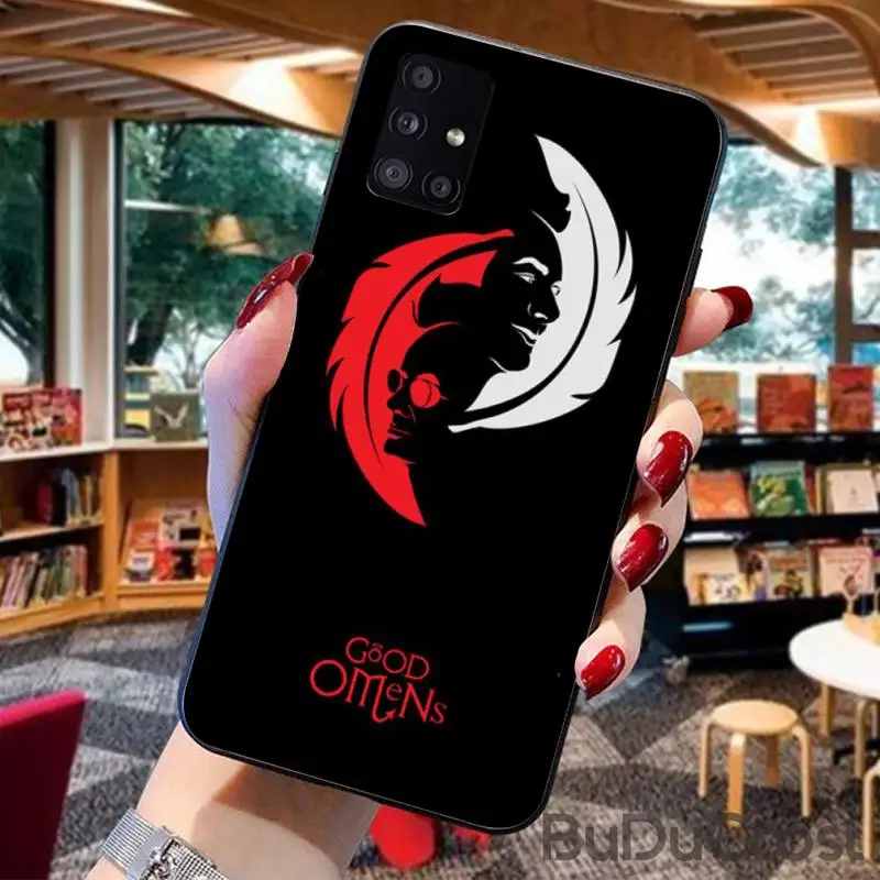

Reall Good Omens Angel and demon Phone Case For For Samsung Galaxy A10 A20 A30 A40 A50 70 A10S 20S A2 Core C8 A30S A50S A31