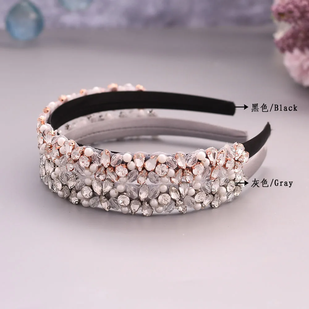 

TRiXY S387-FG Sparkly Rhinestone Bridal Headband Crystal Wedding Hair Jewelry Bridal Hair Tiara Barroque Headhoop For Girls