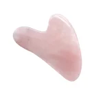 Китайский скребок из розового кварца с нефритом Guasha, инструменты Gua Sha для акупунктуры, терапии под давлением лица, шеи и спины