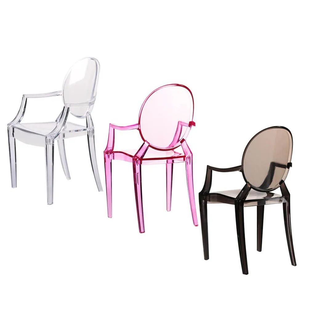 1:6 Dollhouse Chair Simulated Plastic Miniature Armchair Furniture Model Doll House Accessories