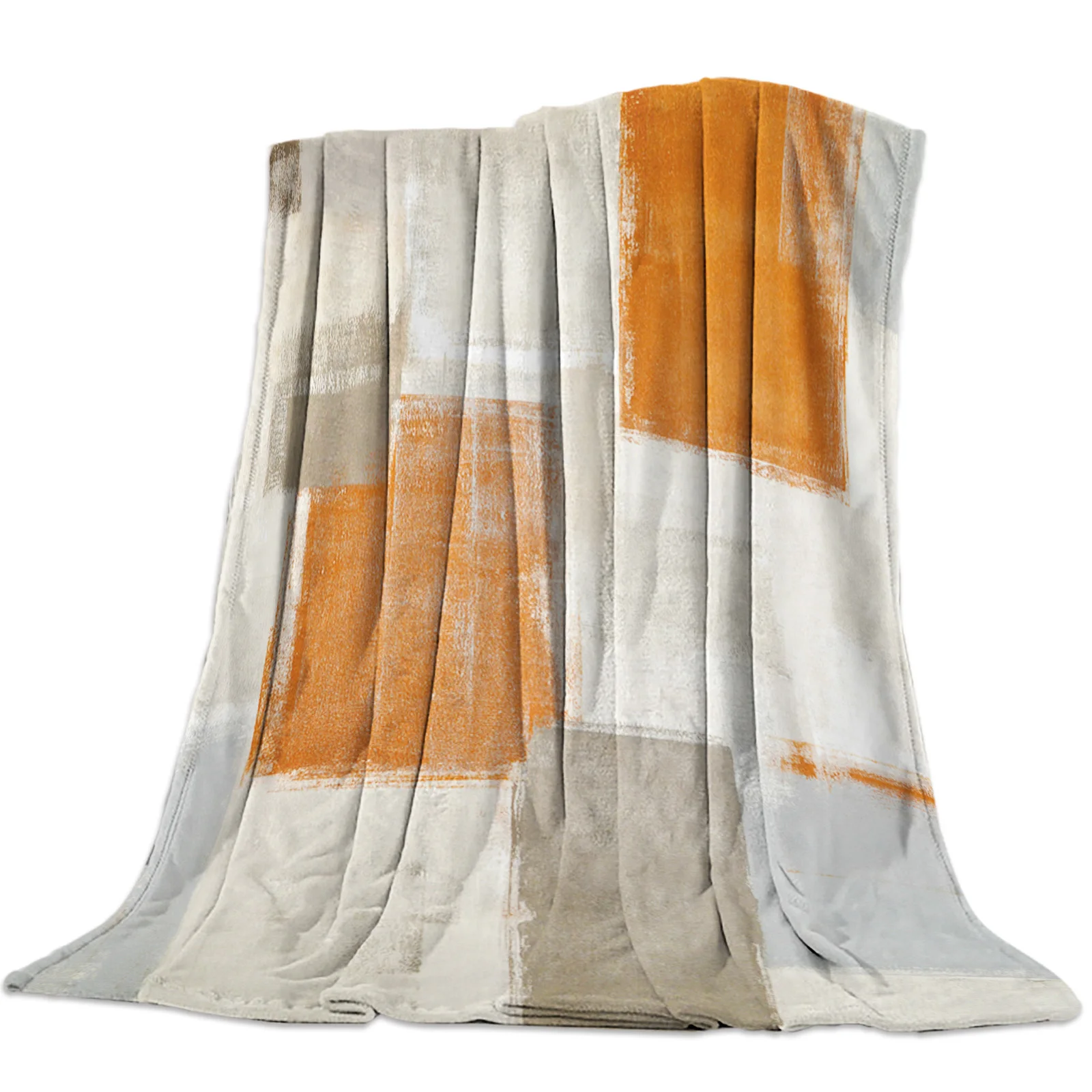 

Orange Paint Graffiti Abstract Throw Blanket Portable Soft Blanket for Sofa Microfiber Flannel Blankets for Beds