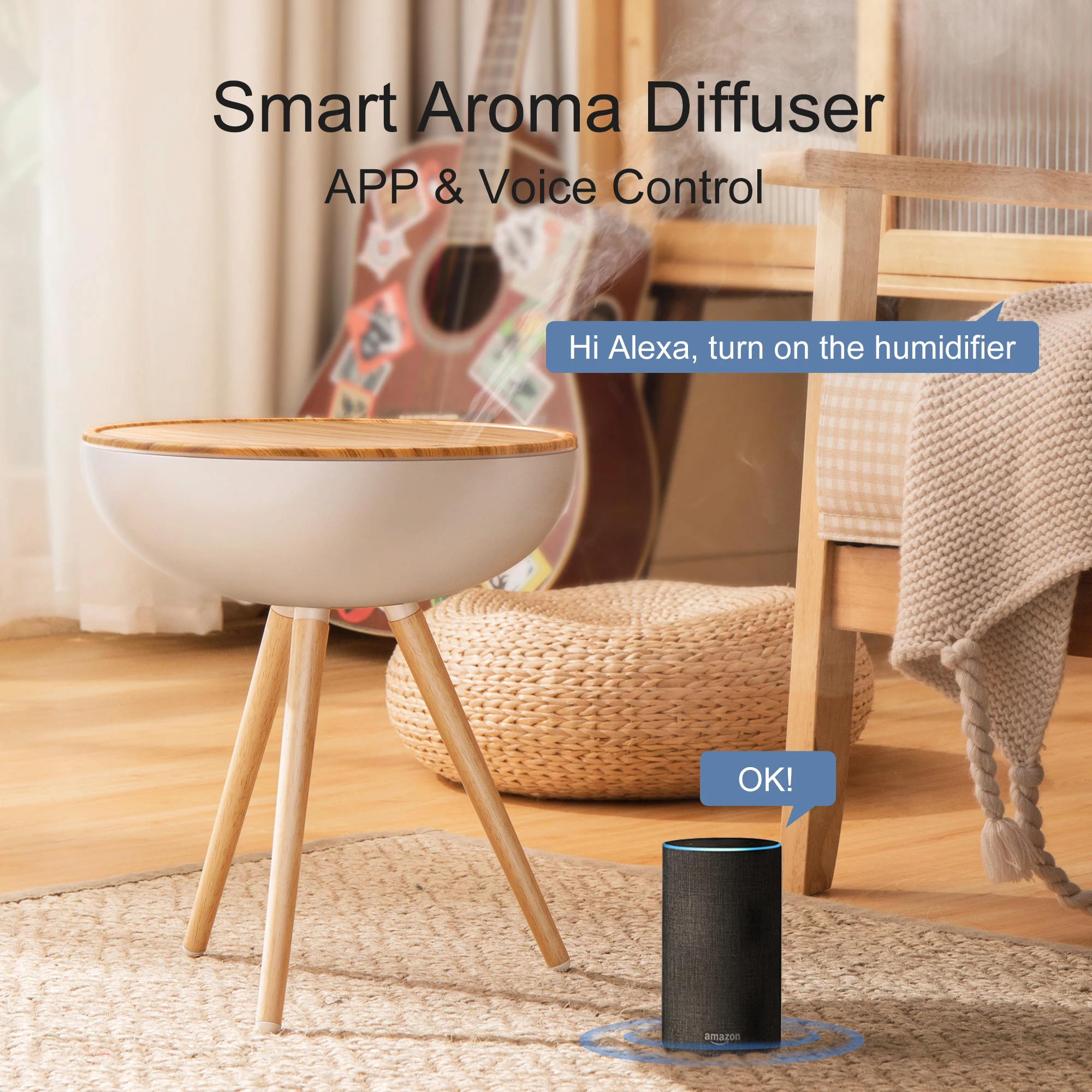 GX·Diffuser Умный увлажнитель воздуха 1 л Wi Fi управление через приложение голосовое