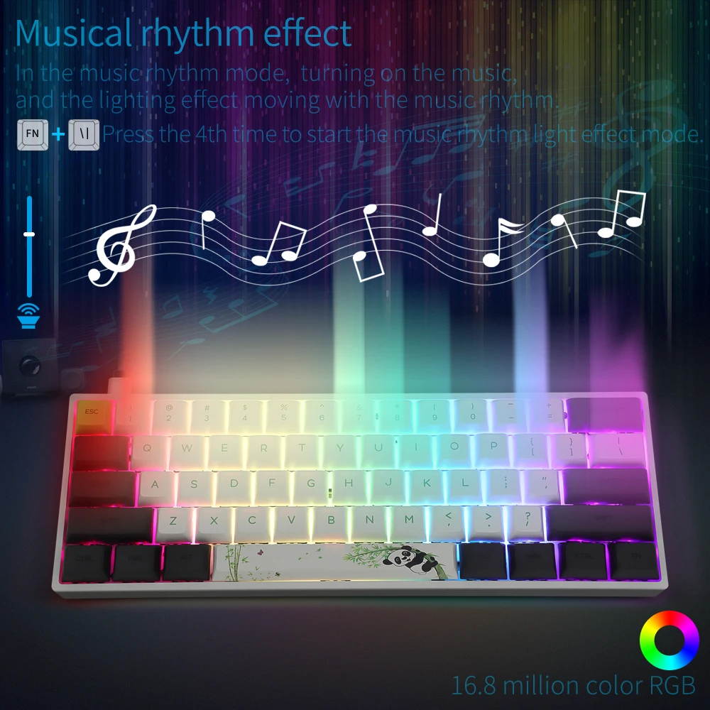 in stock skyloong gk61 sk61 mechanical keyboard russian panda usb wired rgb backlit gateron switch axis pc desktop laptop gamer free global shipping