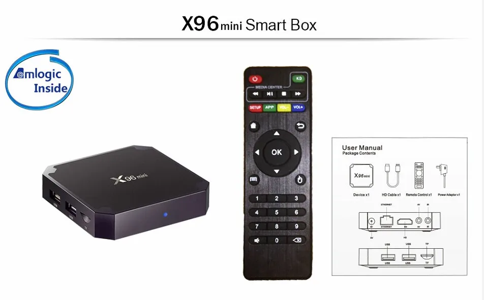 Amlogic 2 ГБ 8 ГБ X96 Мини ТВ приставка Android 7,1 OS Smart tv BOX четырехъядерный процессор поддержка 4K 30tps 2,4 ГГц WiFi X96mini телеприставка
