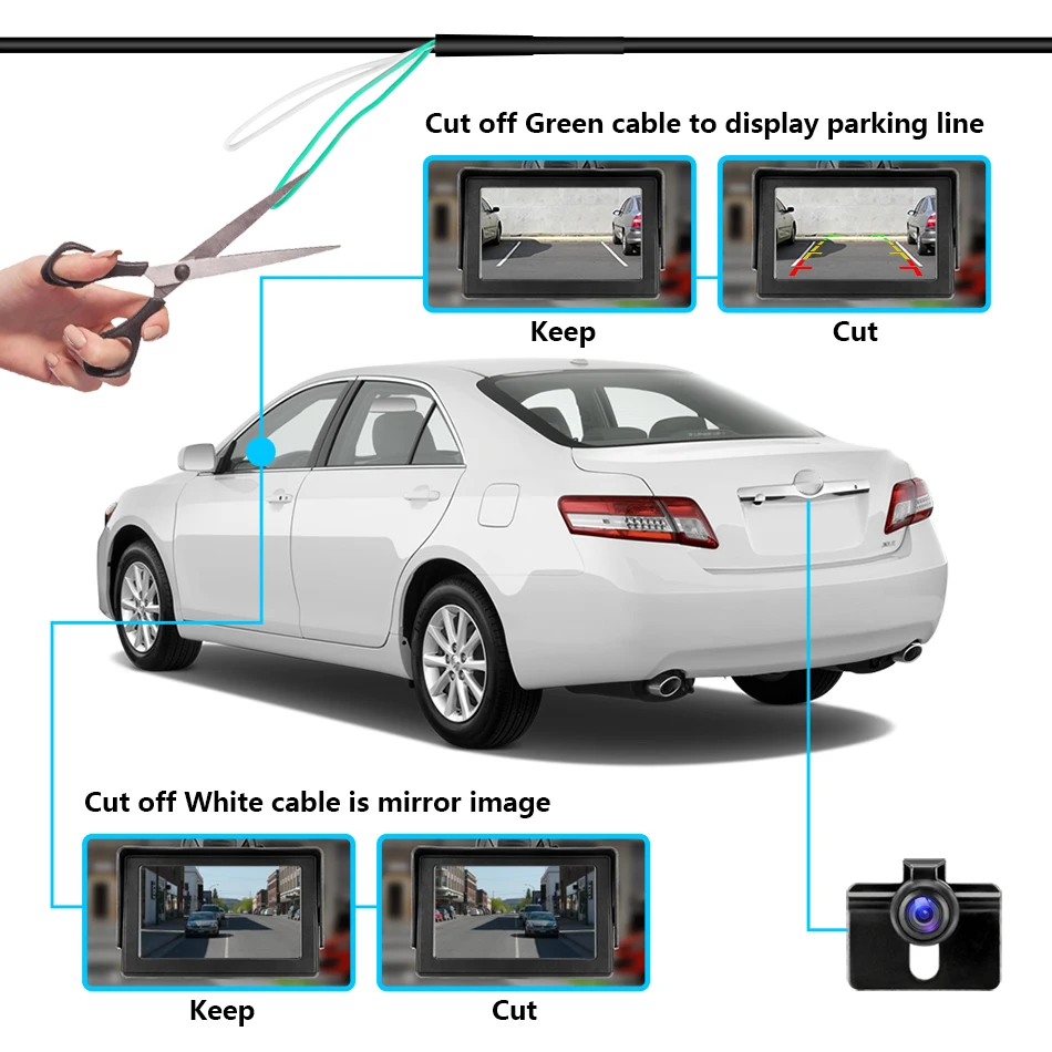 Jansite Беспроводная резервная камера 4,3 дюймов TFT lcd Автомобильный монитор камера заднего вида Беспроводная с монитором камера заднего вида для автомобиля
