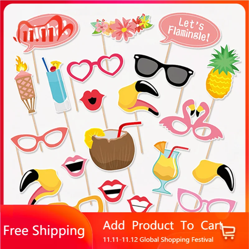 

21 шт., тропическая летняя куриная фотобудка с фламинго, реквизит для гавайской фотобудки, фотобудка для будущей мамы, принадлежности для дня...