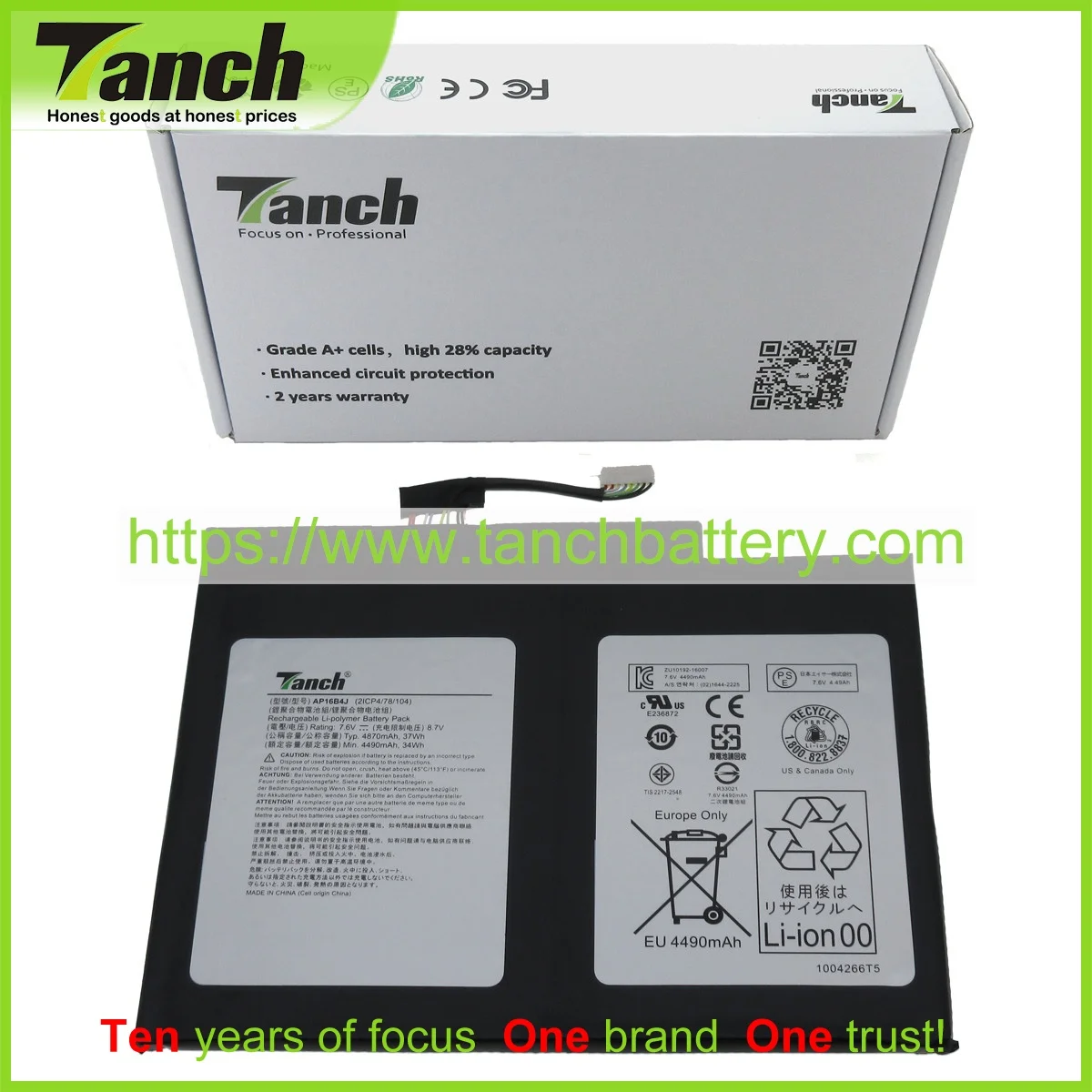 Tanch ноутбук Батарея для ACER AP16B4J NT.LCDAA.014 SA5-271 переключатель 5 SW512-52-альфа-12 -F58U 7 Black